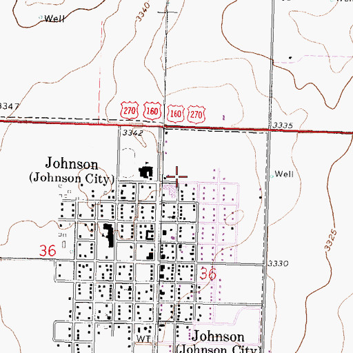 Topographic Map of Stanton County Senior Center, KS