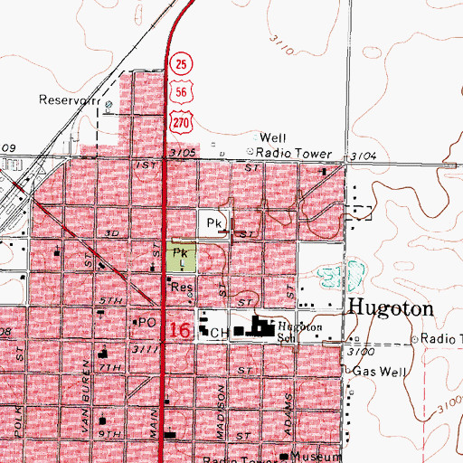 Topographic Map of Bob Sosa Recreation Center, KS