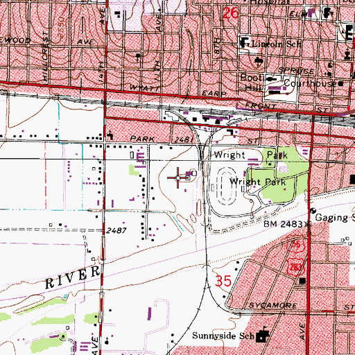 Topographic Map of Ford County Fairgrounds, KS
