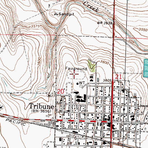 Topographic Map of Greeley County Fairgrounds, KS