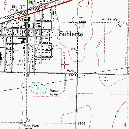 Topographic Map of Haskel County Fairgrounds, KS