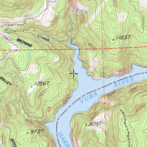 Topographic Map of Woods Creek, CA