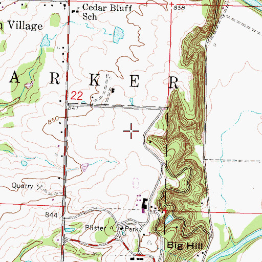 Topographic Map of Veterans Memorial Stadium, KS