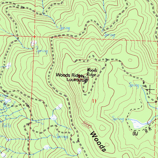 Topographic Map of Woods Ridge, CA