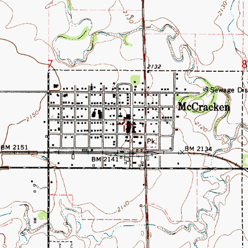 Topographic Map of McCracken City Hall, KS