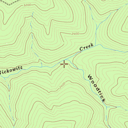 Topographic Map of Woodtick Gulch, CA