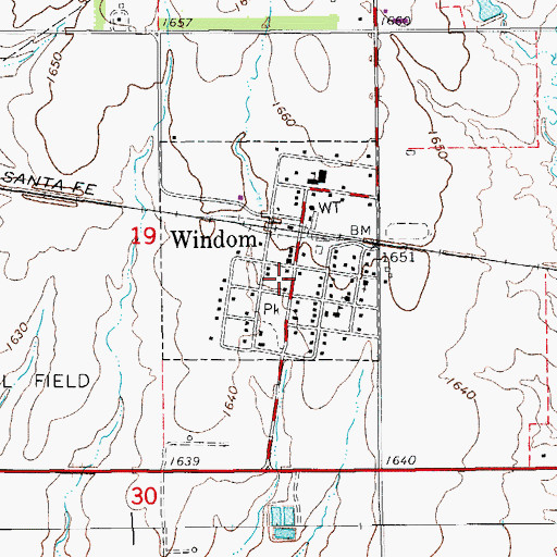 Topographic Map of Windom City Hall, KS