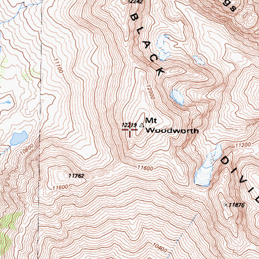 Topographic Map of Mount Woodworth, CA