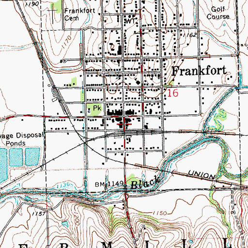 Topographic Map of Frankfort City Hall, KS