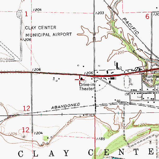 Topographic Map of Kansas Department of Transportation District 2 Area 1 Shop, KS