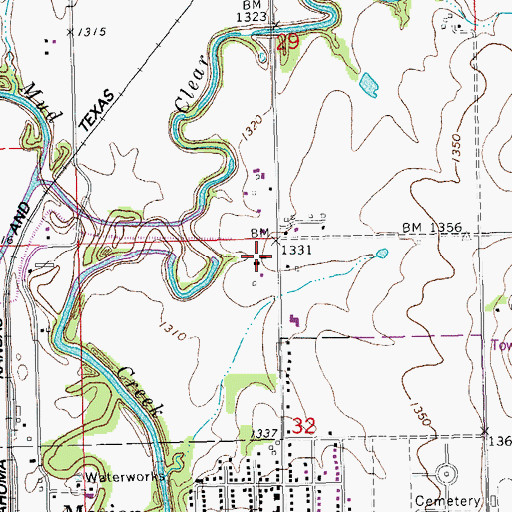Topographic Map of Kansas Department of Transportation District 2 Area 3 Shop, KS