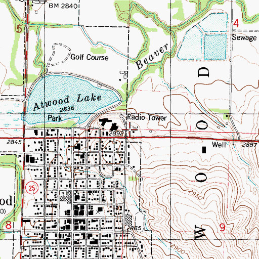 Topographic Map of Kansas Department of Transportation District 3 Area 2 Office, KS