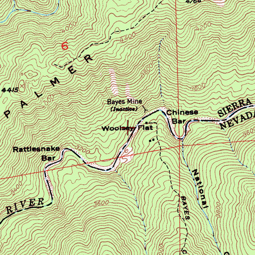 Topographic Map of Woolsey Flat, CA
