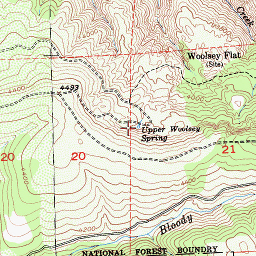 Topographic Map of Woolsey Flat, CA