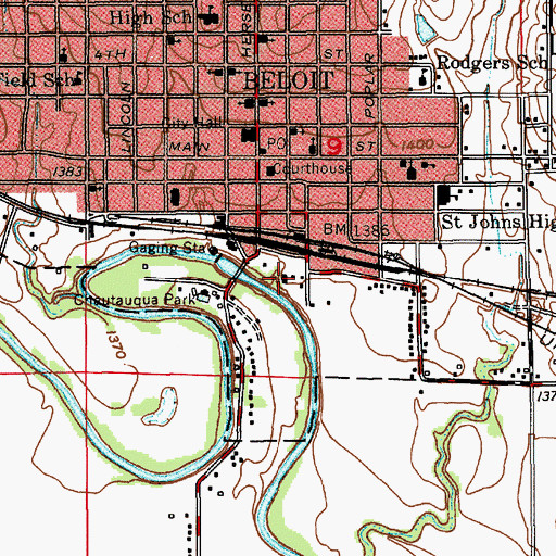 Topographic Map of Mitchell County Public Works, KS