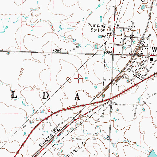 Topographic Map of Welda Sewer District Number 1, KS
