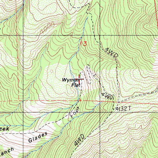 Topographic Map of Wyman Flat, CA