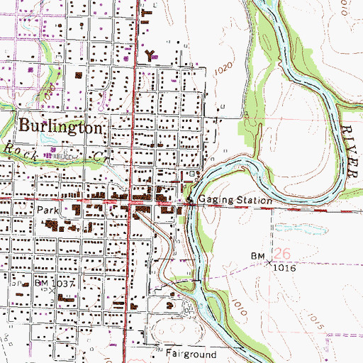 Topographic Map of Burlington Water Treatment Facility, KS