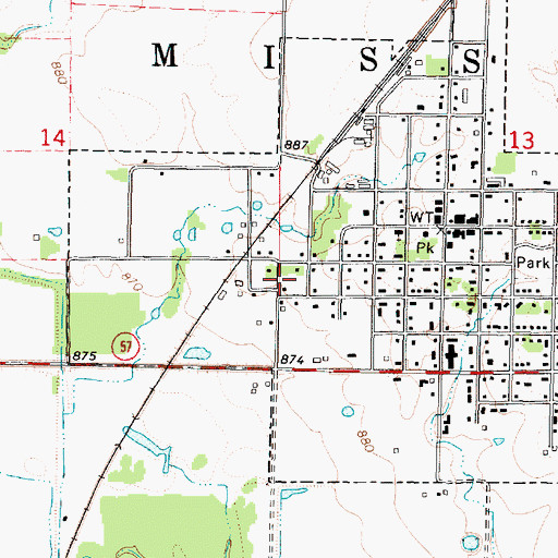 Topographic Map of Saint Paul Water Treatment Plant, KS