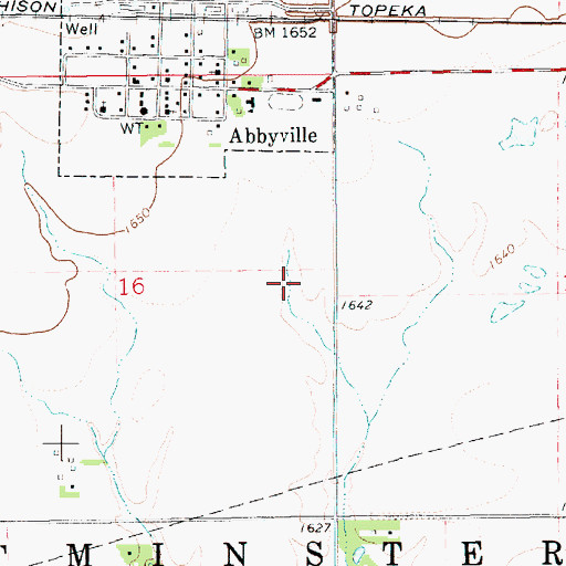 Topographic Map of Abbyville Wastewater Plant, KS