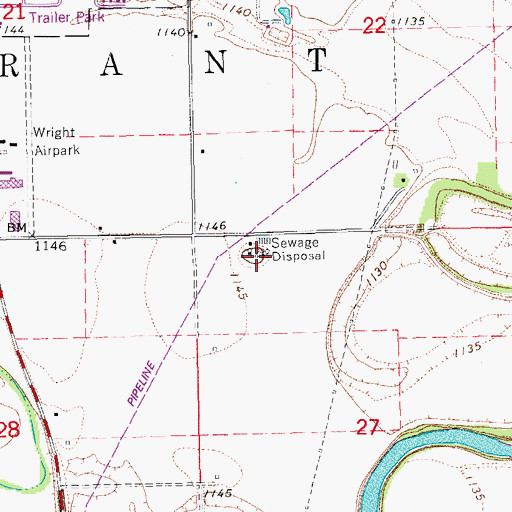 Topographic Map of Abilene Wastewater Treatment Facility, KS