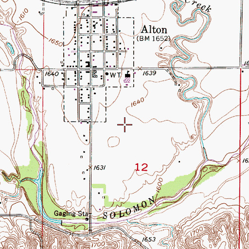 Topographic Map of Alton Wastewater Plant, KS