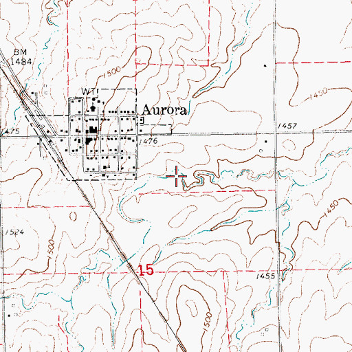 Topographic Map of Aurora Wastewater Treatment Facility, KS