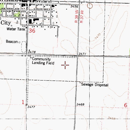 Topographic Map of Bird City Wastewater Plant, KS