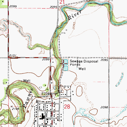 Topographic Map of Burdett Wastewater Plant, KS