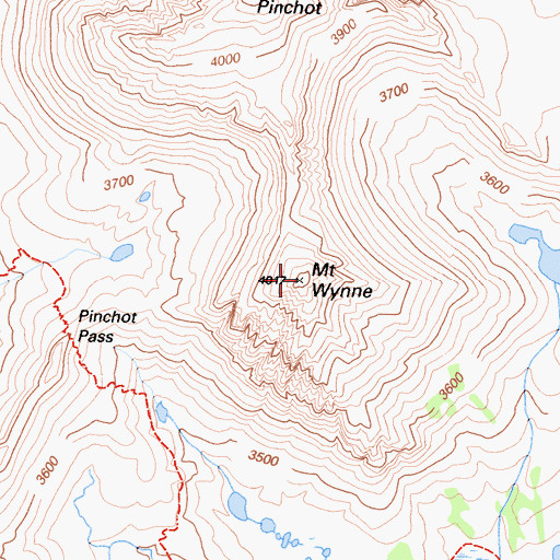 Topographic Map of Mount Wynne, CA