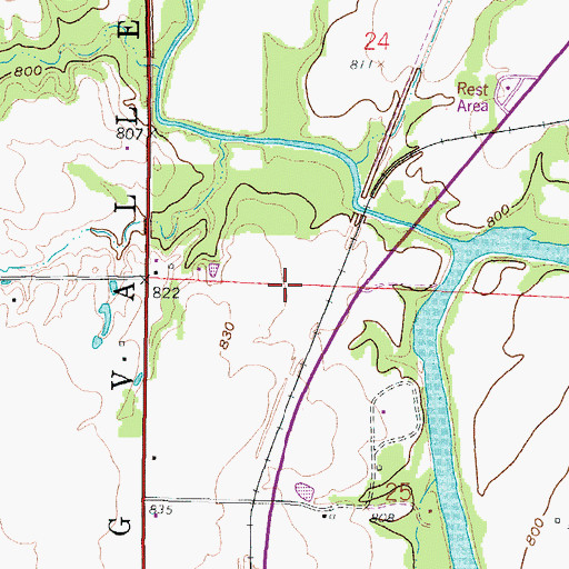 Topographic Map of Cherokee County Sewer District Number 1, KS