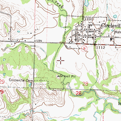 Topographic Map of Circleville Wastewater Plant, KS