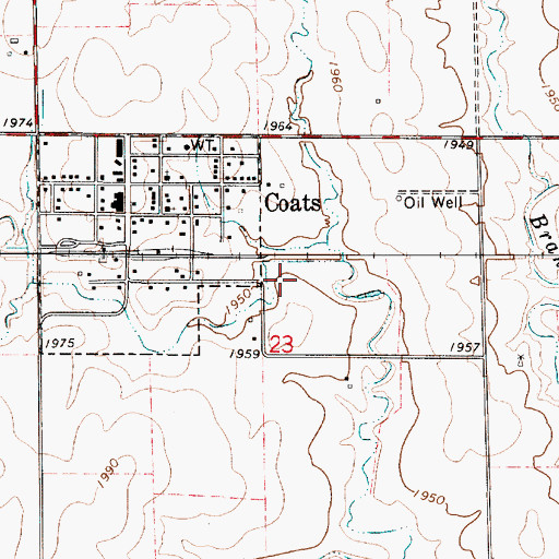 Topographic Map of Coats Wastewater Treatment Facility, KS