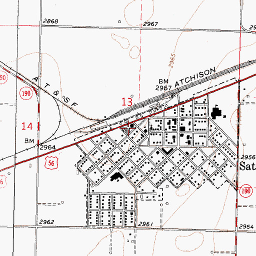 Topographic Map of Satanta City Building, KS