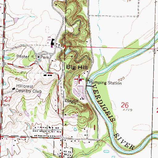 Topographic Map of Coffeyville City Public Works, KS