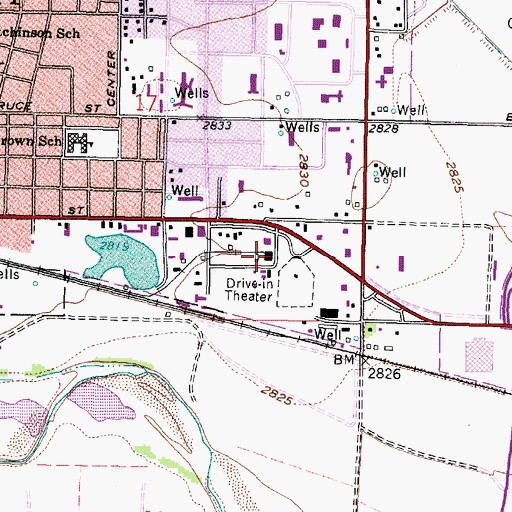 Topographic Map of Garden City Public Works, KS