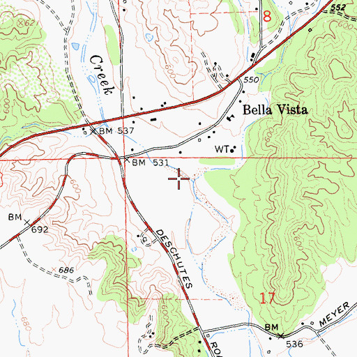 Topographic Map of Yank Creek, CA