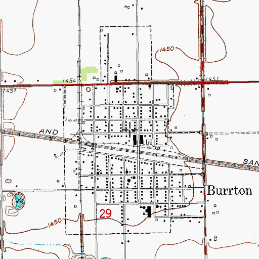 Topographic Map of Burrton City Building, KS