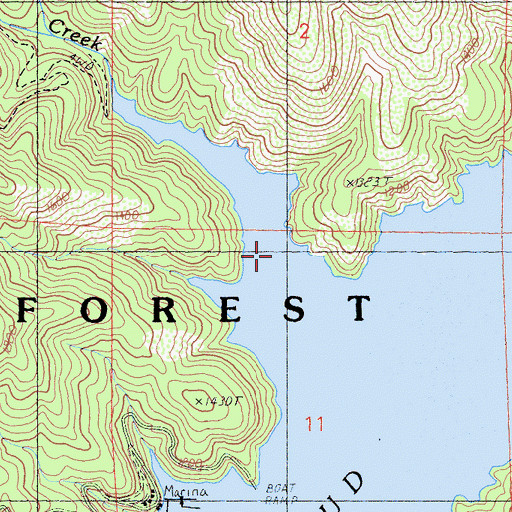 Topographic Map of Ycotto Creek, CA