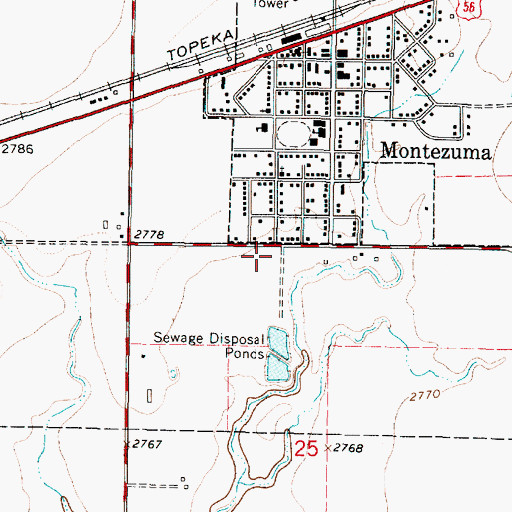 Topographic Map of Montezuma City Hall, KS