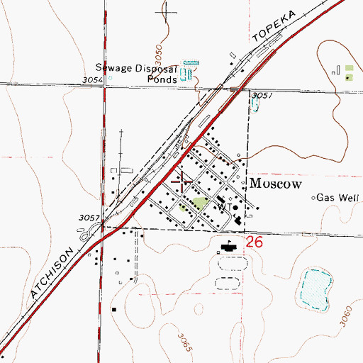 Topographic Map of Moscow City Hall, KS