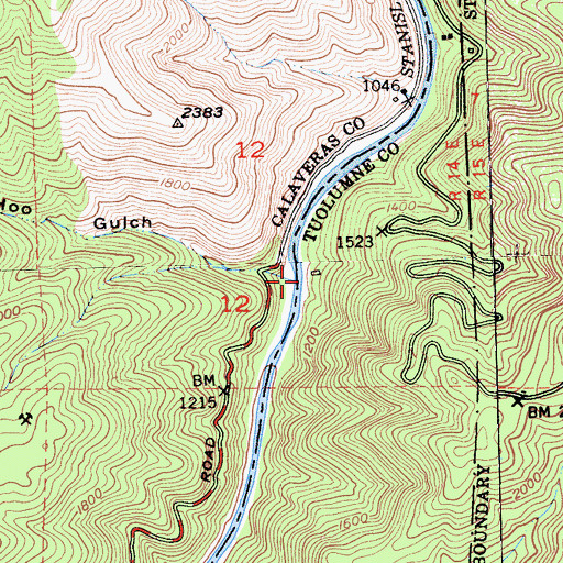 Topographic Map of Yea Hoo Gulch, CA