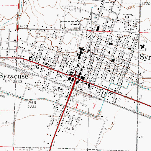 Topographic Map of Syracuse City Hall, KS