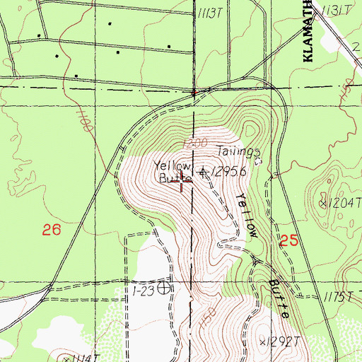 Topographic Map of Yellow Butte, CA