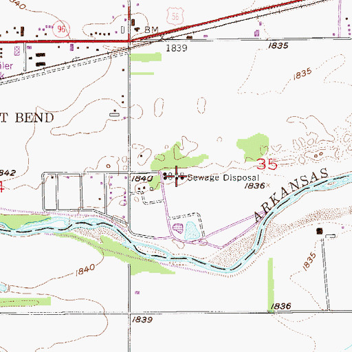 Topographic Map of Great Bend Water Treatment Facility, KS