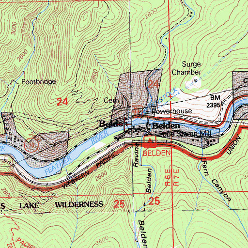 Topographic Map of Yellow Creek, CA