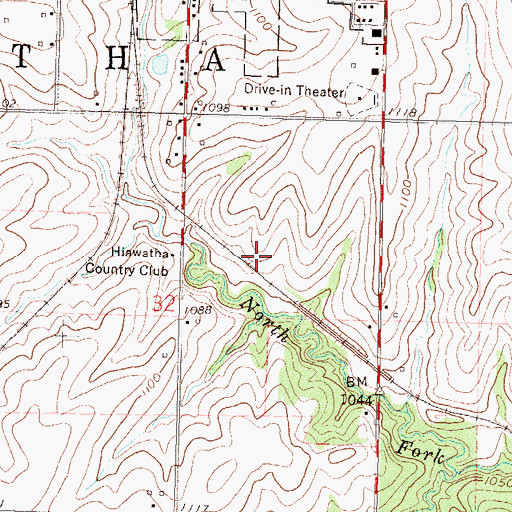 Topographic Map of Hiawatha Wastewater Plant Number 3, KS