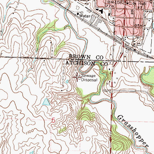 Topographic Map of Horton Wastewater Plant, KS