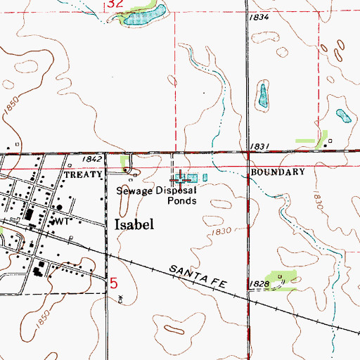 Topographic Map of Isabel Wastewater Treatment Facility, KS