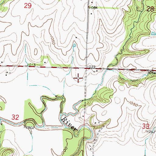 Topographic Map of Kickapoo Tribe Wastewater Treatment Facility, KS